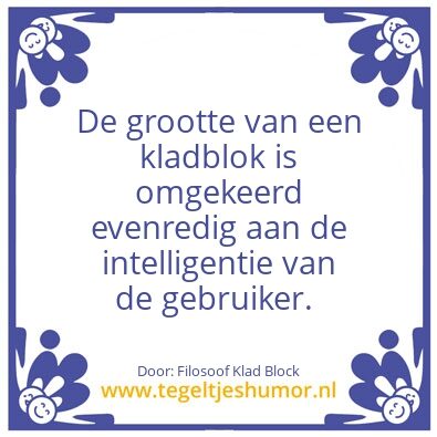 Tegeltje: Kladblok