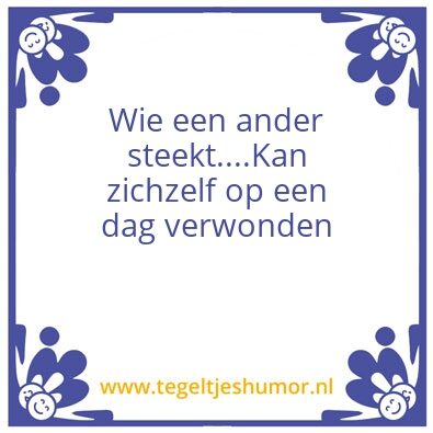 Tegeltje: steken geven
