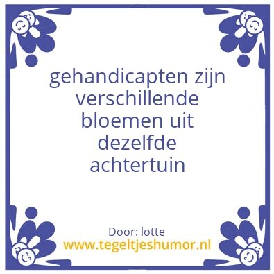 Tegeltje: gehandicapten