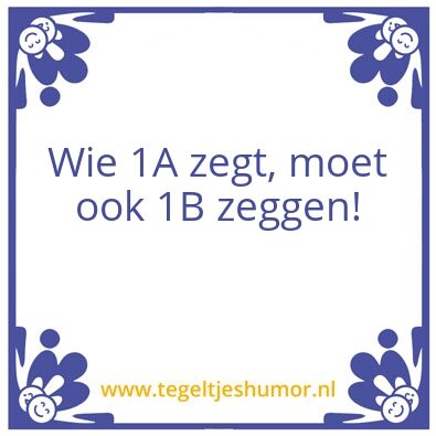 Tegeltje: 1A/1B