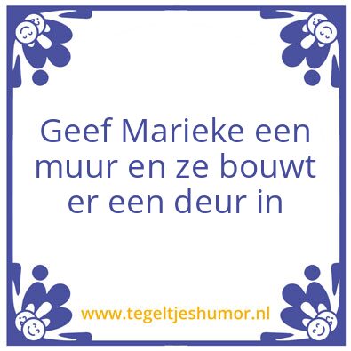 Tegeltje: Marieke