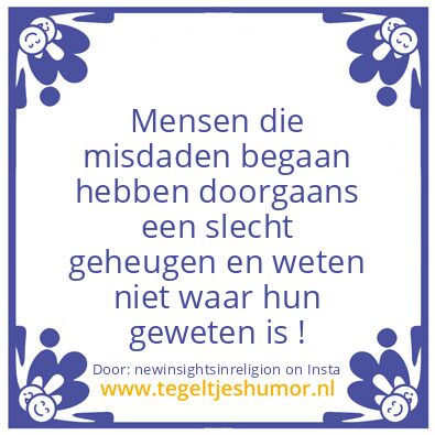 Tegeltje: Mensen die misdaden begaan