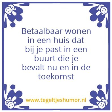 Tegeltje: betaalbaar wonen
