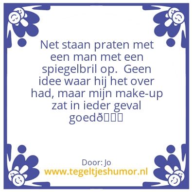 Tegeltje: Spiegelbril