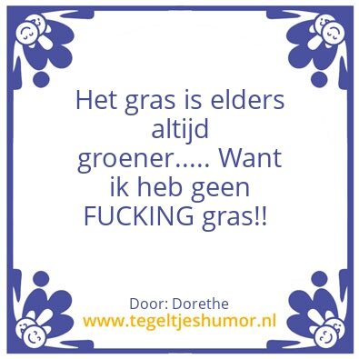 Tegeltje: Groen gras
