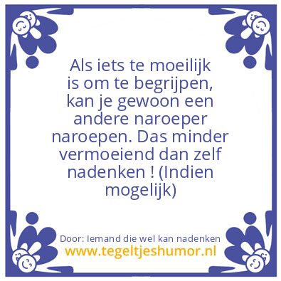 Tegeltje: Nadenken