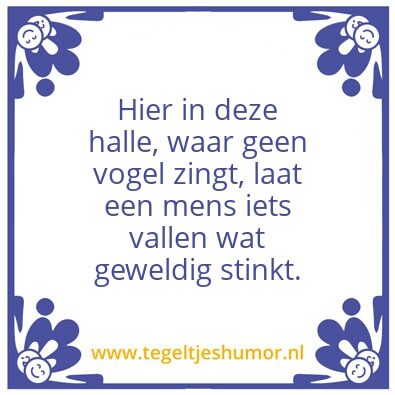 Tegeltje: Stilte op de wc