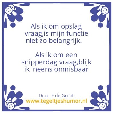 Tegeltje: werk