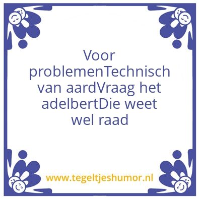 Tegeltje: Vragen