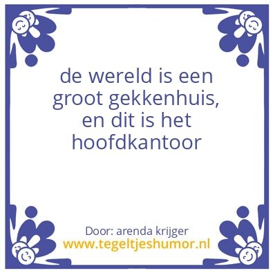 Tegeltje: gekkenhuis