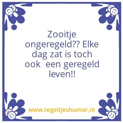Tegeltje: Geregeld