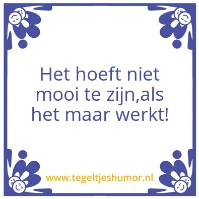 Tegeltje: NieMooi