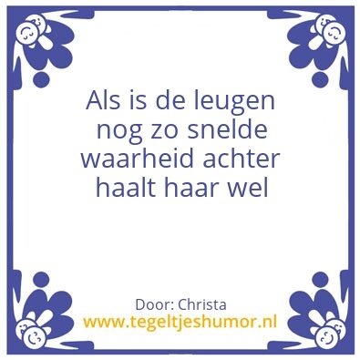 Tegeltje: leugen