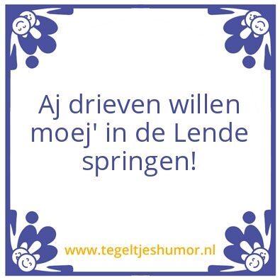 Tegeltje: Stellingwarfs