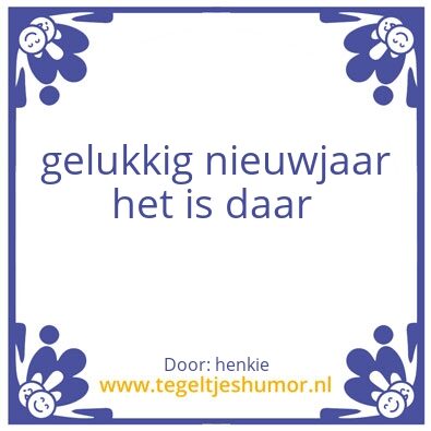 Tegeltje: gelukkig nieuwjaar