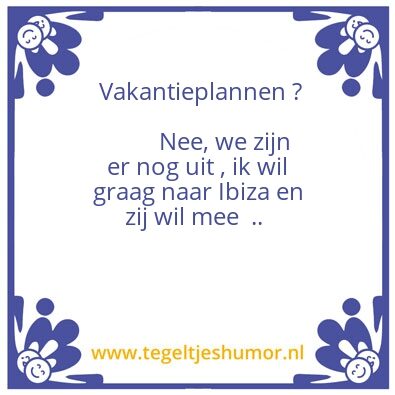 Tegeltje: Vakantie 2020