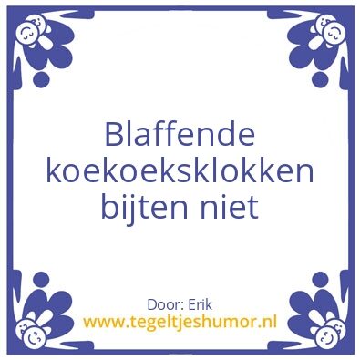Tegeltje: Natte klok