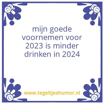 Tegeltje: goed voornemen