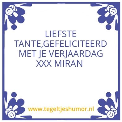 Tegeltje: Tante