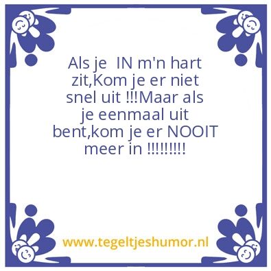 Tegeltje: Zooooooooo werkt dat bij mij !