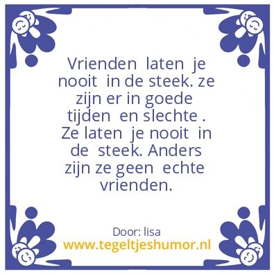 Tegeltje: vrienden