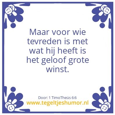 Tegeltje: tevreden