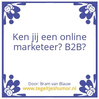 Tegeltje: Online Marketeer bij Blauw