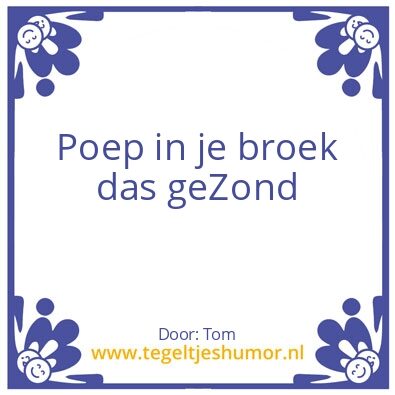 Tegeltje: Poep
