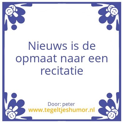 Tegeltje: nieuws
