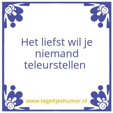 Tegeltje: Niemand