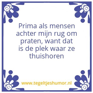 Tegeltje: roddelen