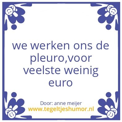 Tegeltje: werk