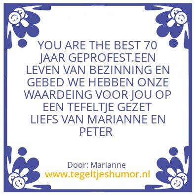 Tegeltje: Professiefeest