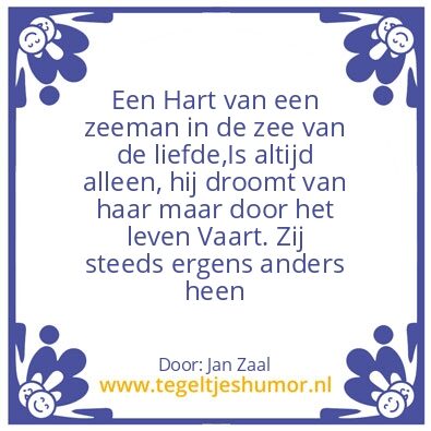 Tegeltje: Zeemansleven hart