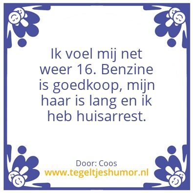 Tegeltje: Goede ouwe tijd