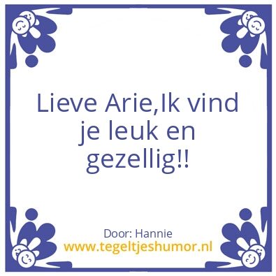 Tegeltje: Hannie