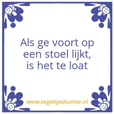 Tegeltje: Stoel