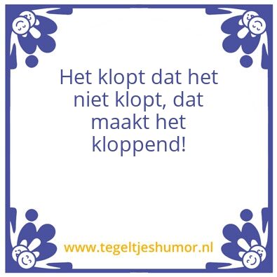 Tegeltje: kloppend