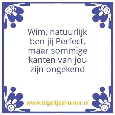 Tegeltje: Wim
