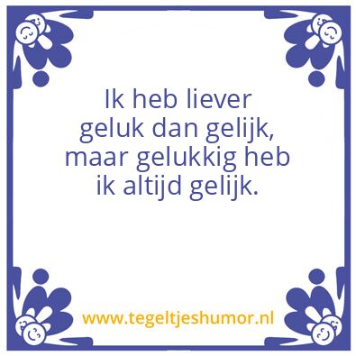 Tegeltje: Geluk