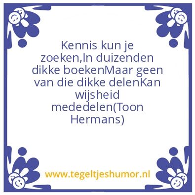 Tegeltje: Wijs