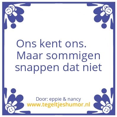 Tegeltje: ons