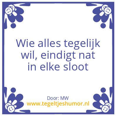Tegeltje: In de sloot