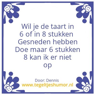 Tegeltje: Tart