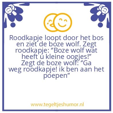 Tegeltje: Roodkapje