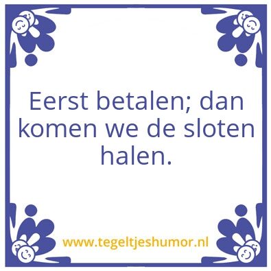 Tegeltje: betalen