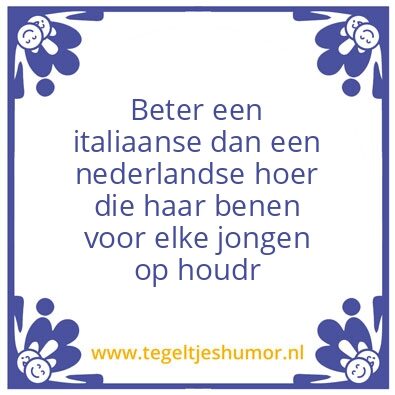Tegeltje: Italianen en nederlanders
