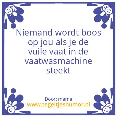 Tegeltje: opruimen