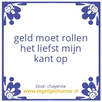 Tegeltje: geld