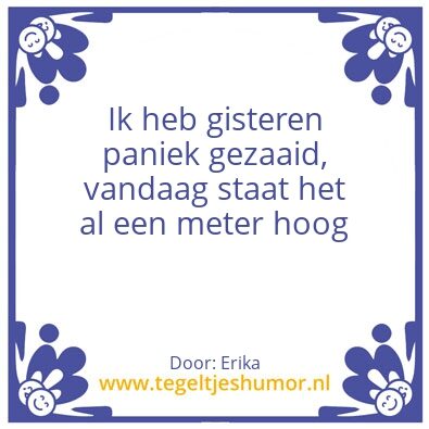 Tegeltje: Paniek